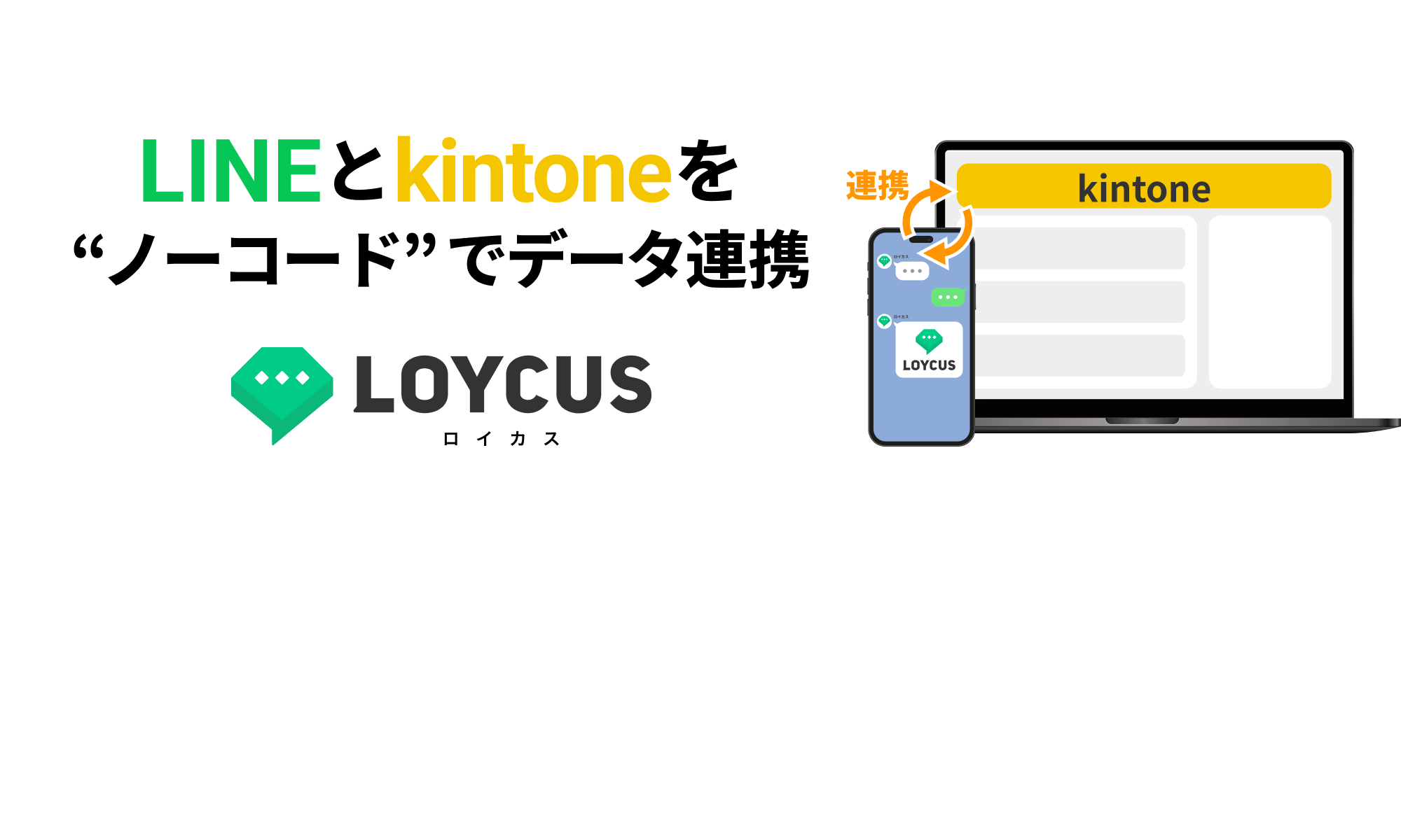 LINEとkintoneを"ノーコード"でデータ連携｜LOYCUS（ロイカス）